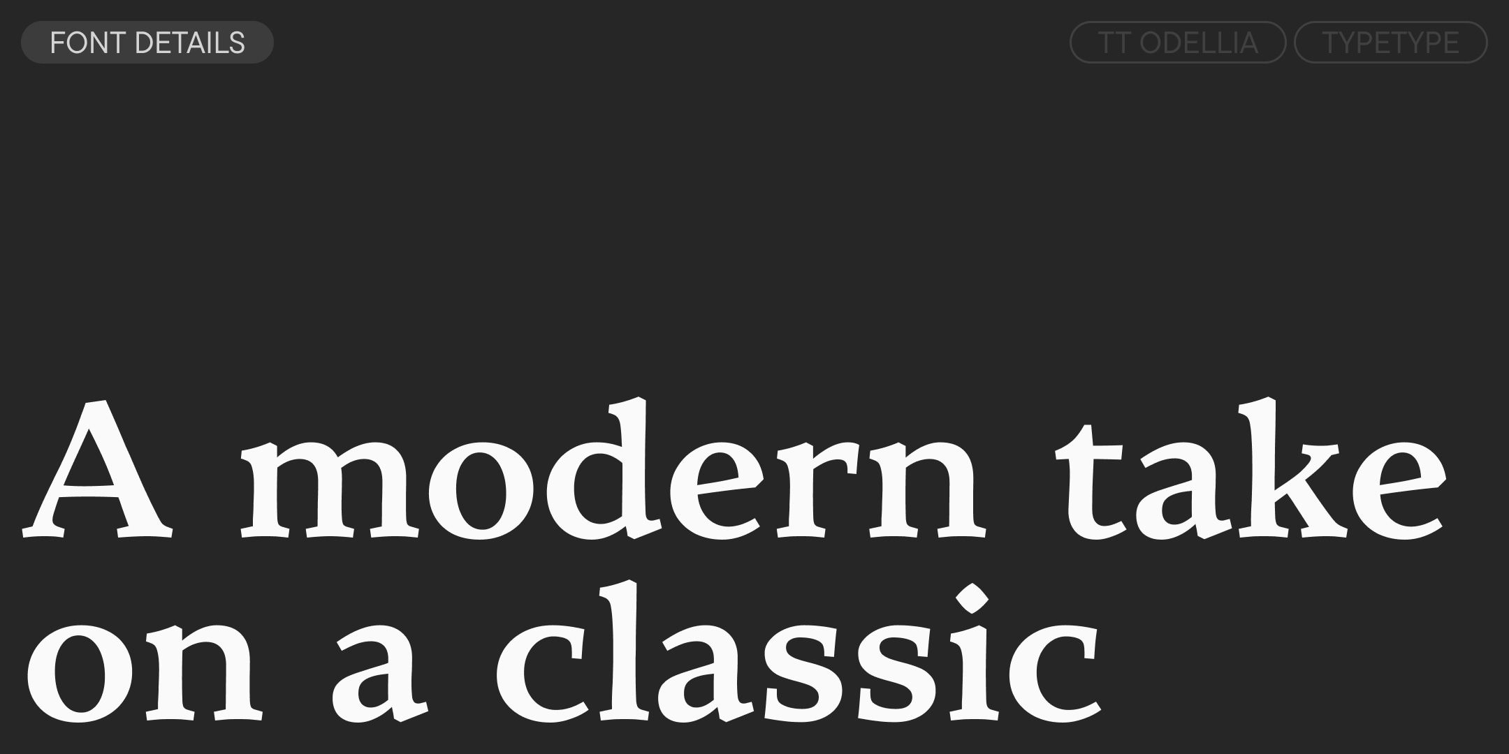 a modern take on a classic, set in white tt odellia on black