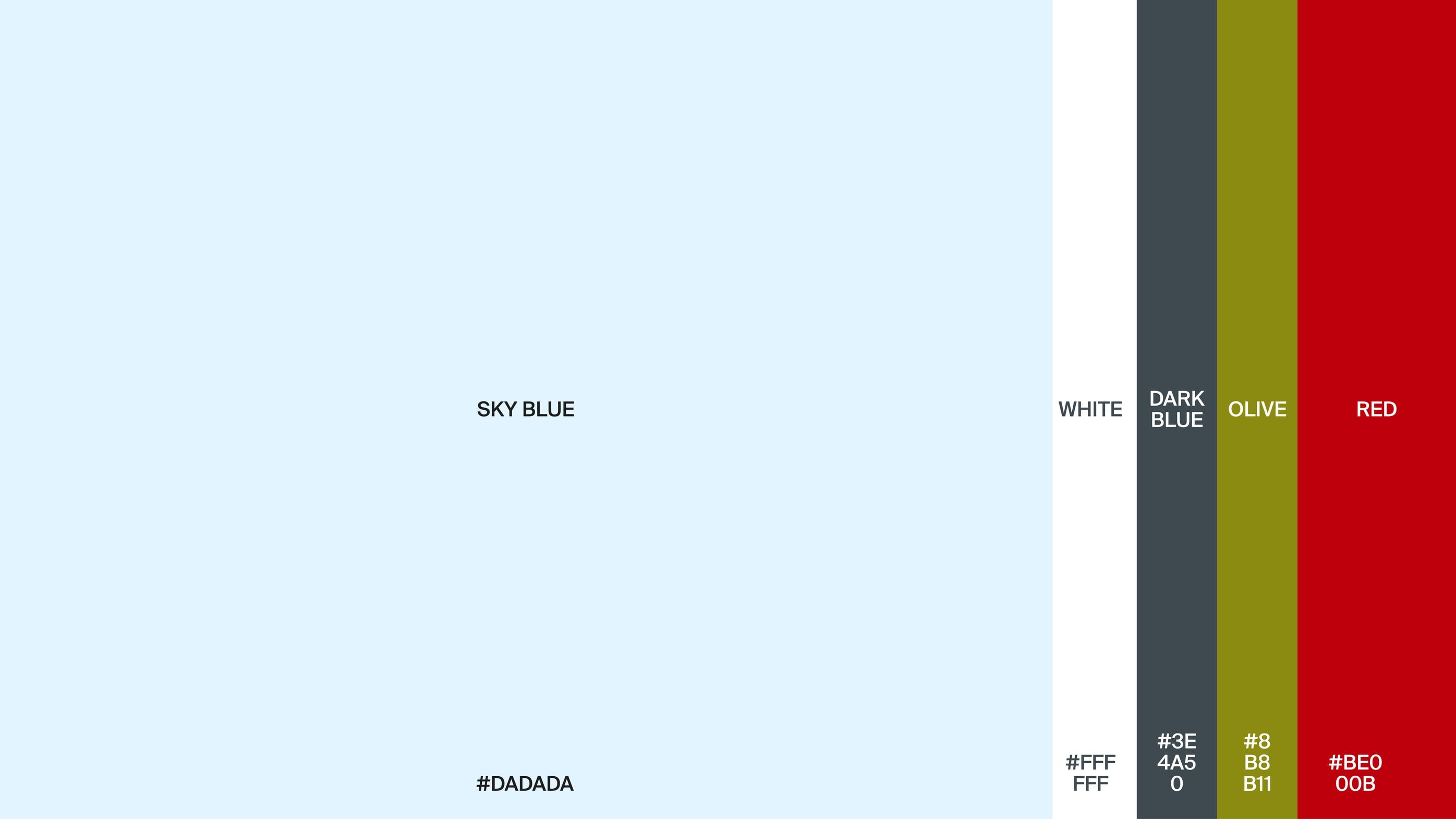 nazigim colour palette of sky blue, white, dark blue, olive and red