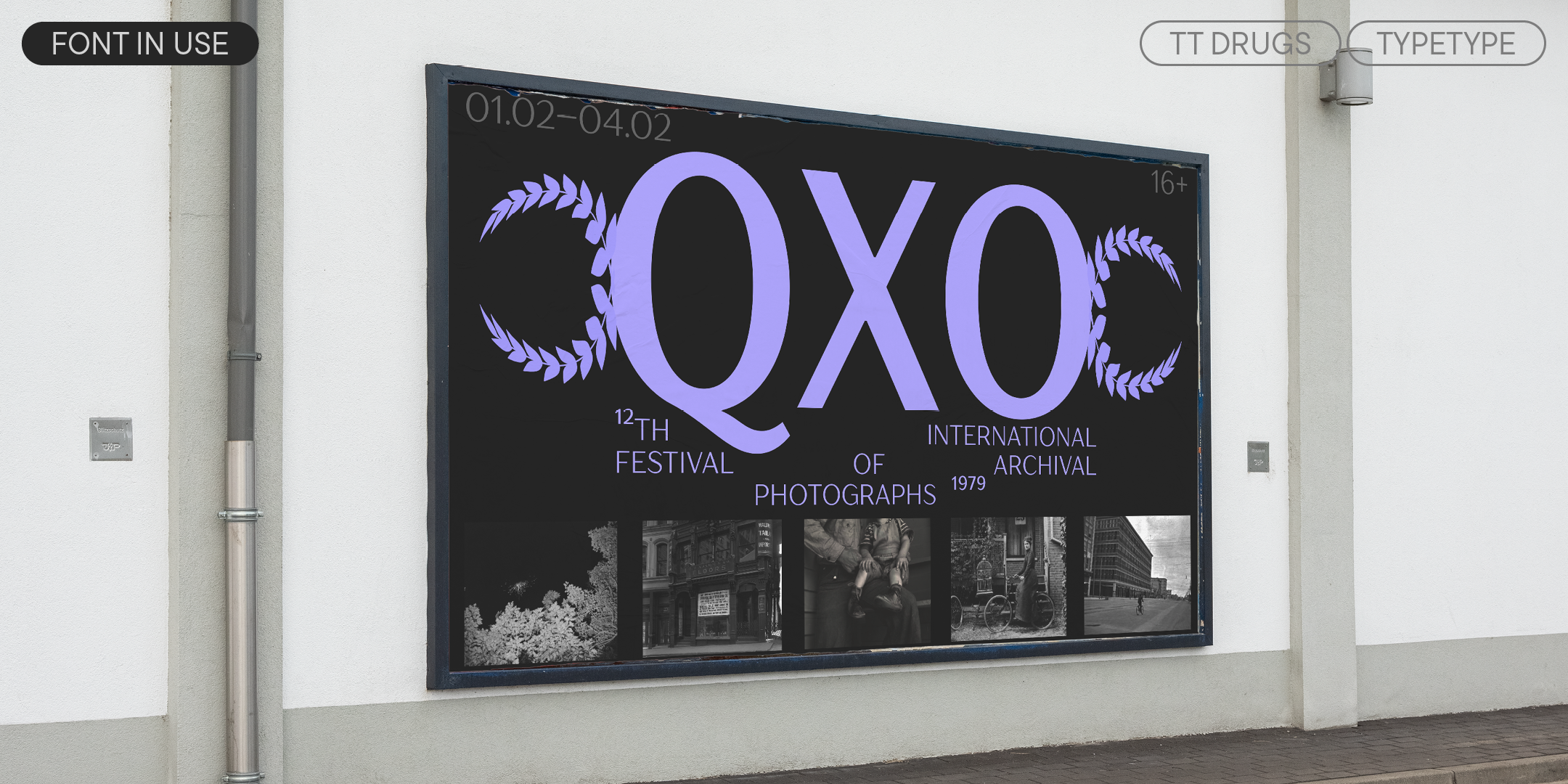 international photography festival billboard using expressive tt drugs lettering