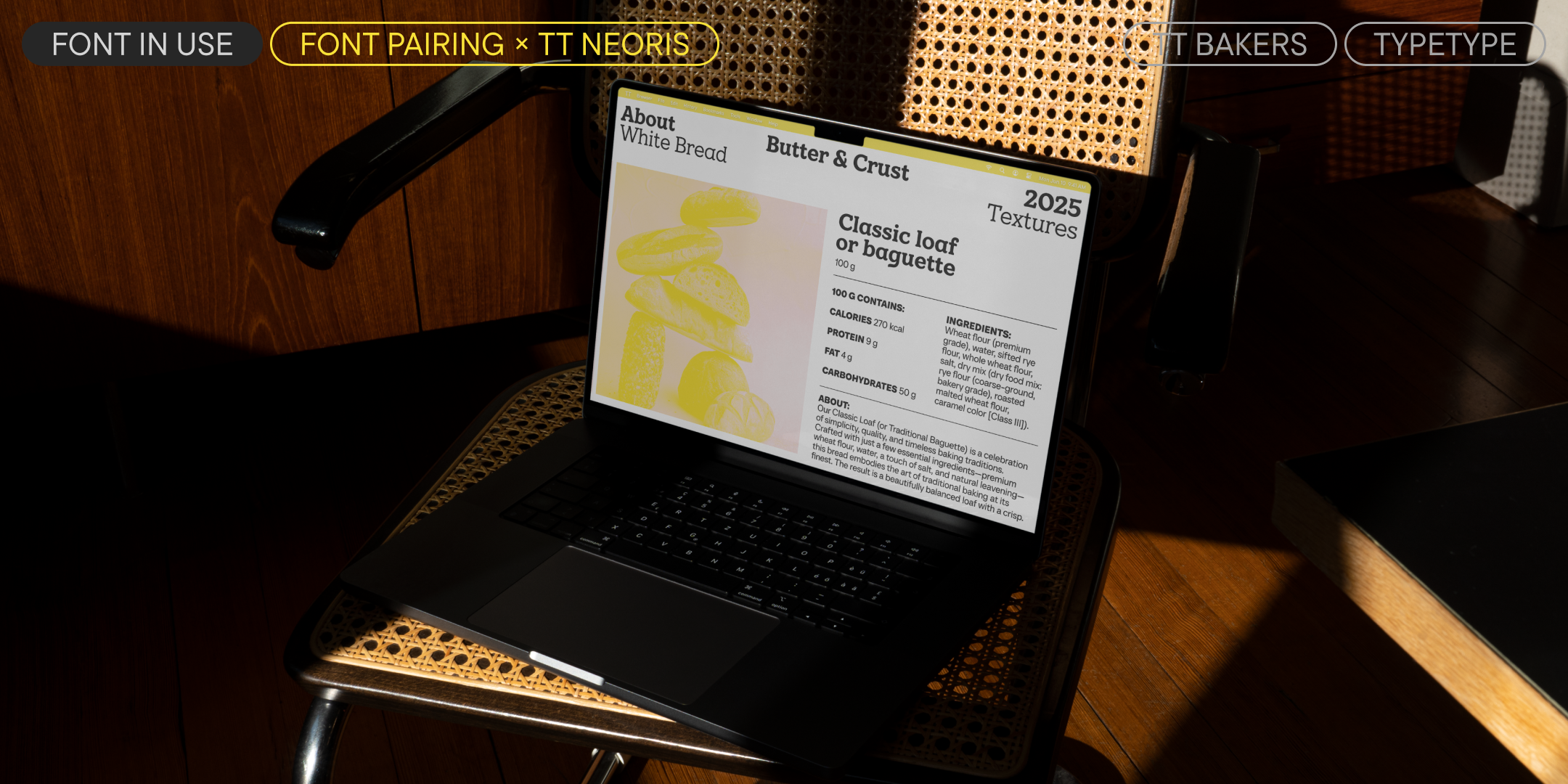 a bakery website on a laptop pairing tt bakers with tt neoris