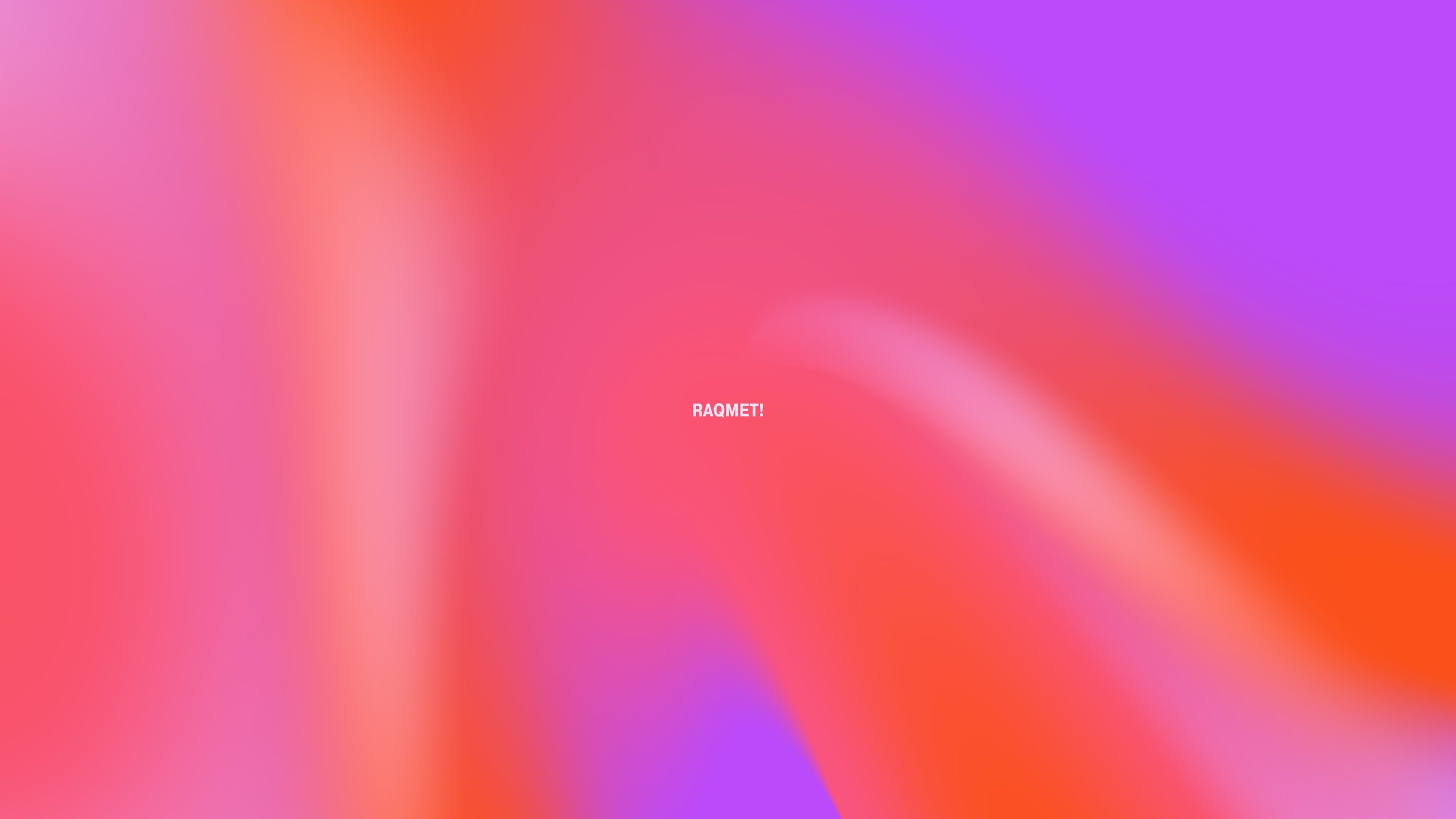 closing slide on the gradient reading "raqmet"